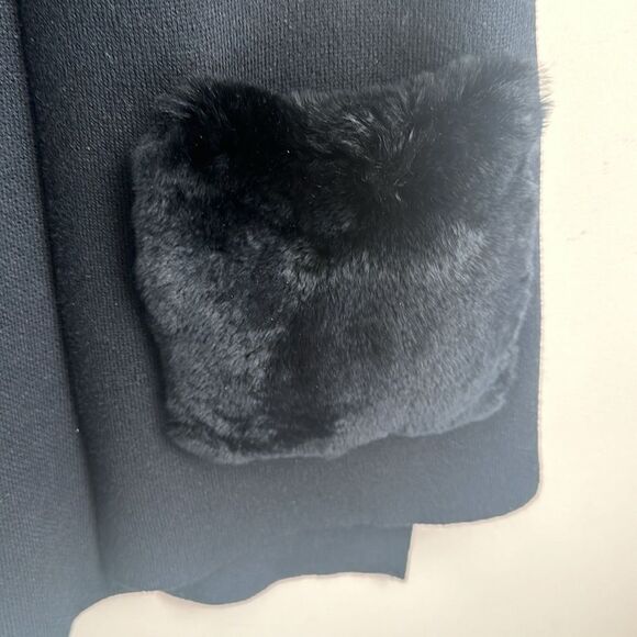 Linda Richard’s Black Knit Sweater Vest w/rabbit Fur Pockets S - Picture 2 of 7
